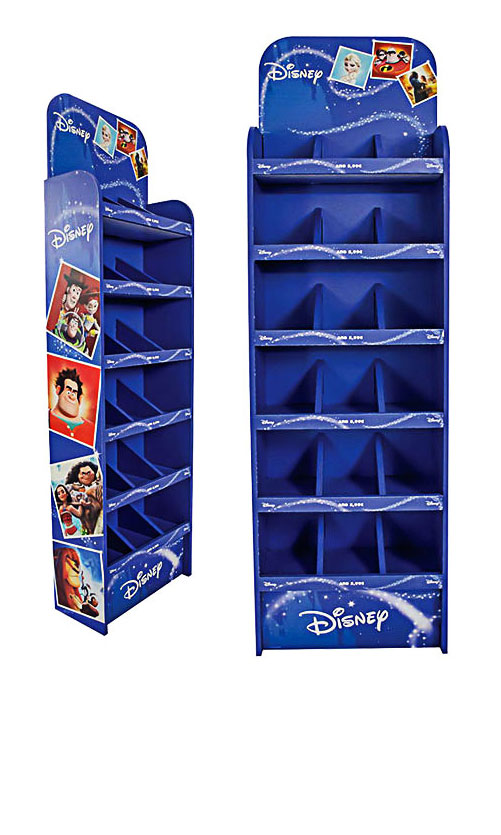 blue cardboard displays