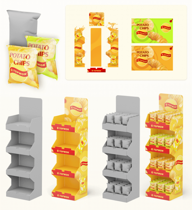 Potato Chip Display Rack Custom Cardboard Lays Chips Rack