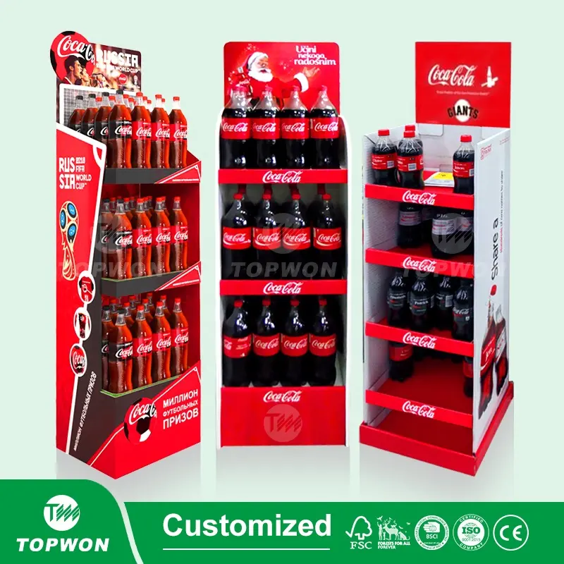 cardboard coca cola bottle display stand